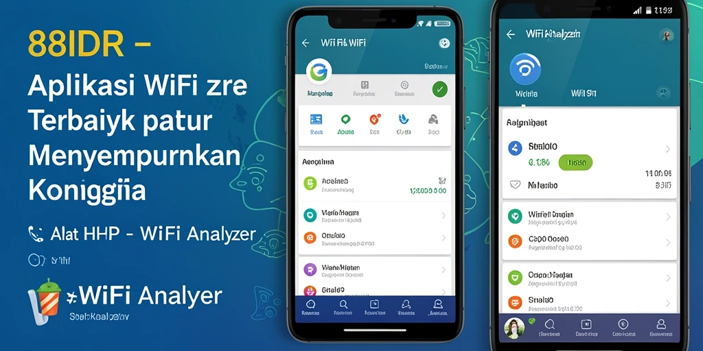 Antarmuka aplikasi 88IDR menampilkan grafik analisis WiFi yang jelas dan informatif.