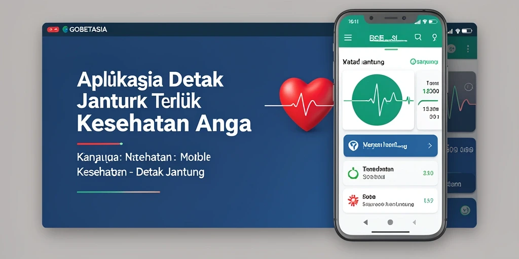 Tampilan utama aplikasi GOBETASIA menunjukkan grafik detak jantung secara real-time.