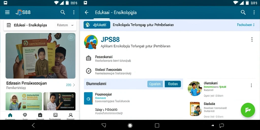 Antarmuka aplikasi JPS88 yang menampilkan berbagai kategori ensiklopedia.