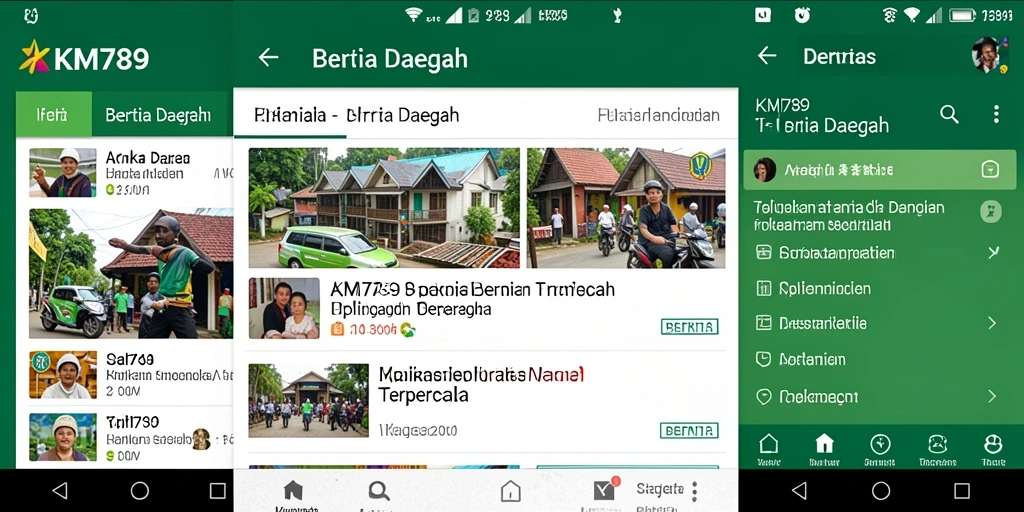 Tampilan antarmuka KM789 yang mudah dipahami untuk berita daerah.
