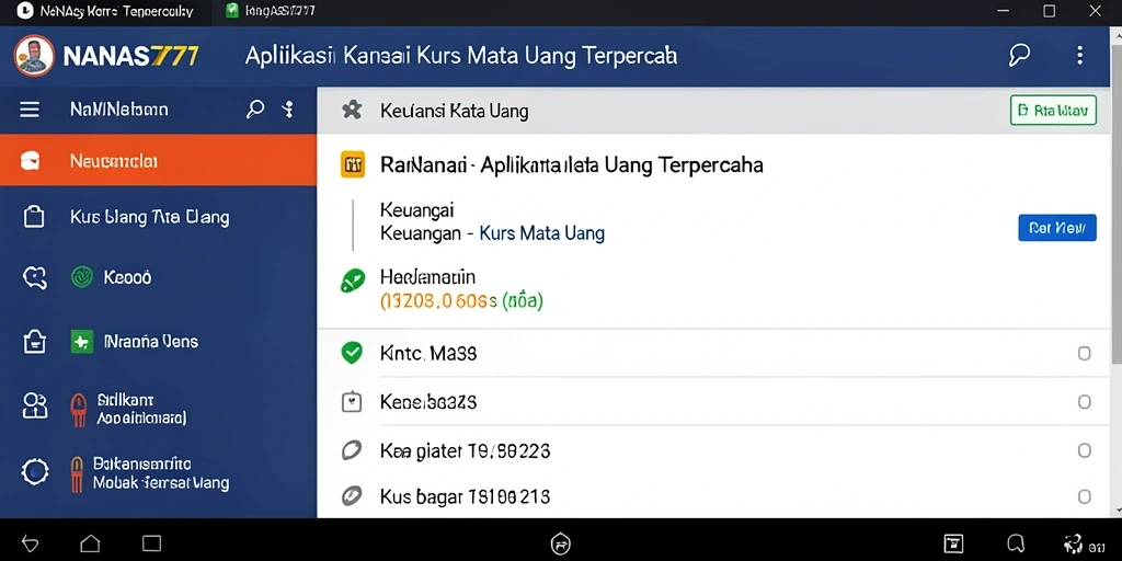 Tampilan antarmuka pengguna <strong>NANAS777</strong> yang ramah dan informatif untuk kurs mata uang.