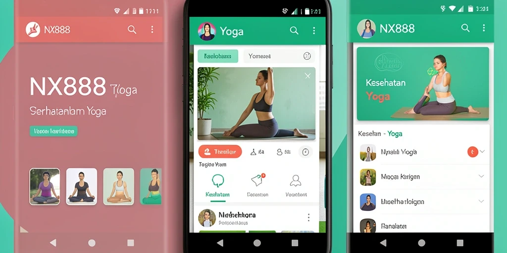 Antarmuka NX888 yang menampilkan panduan latihan yoga.