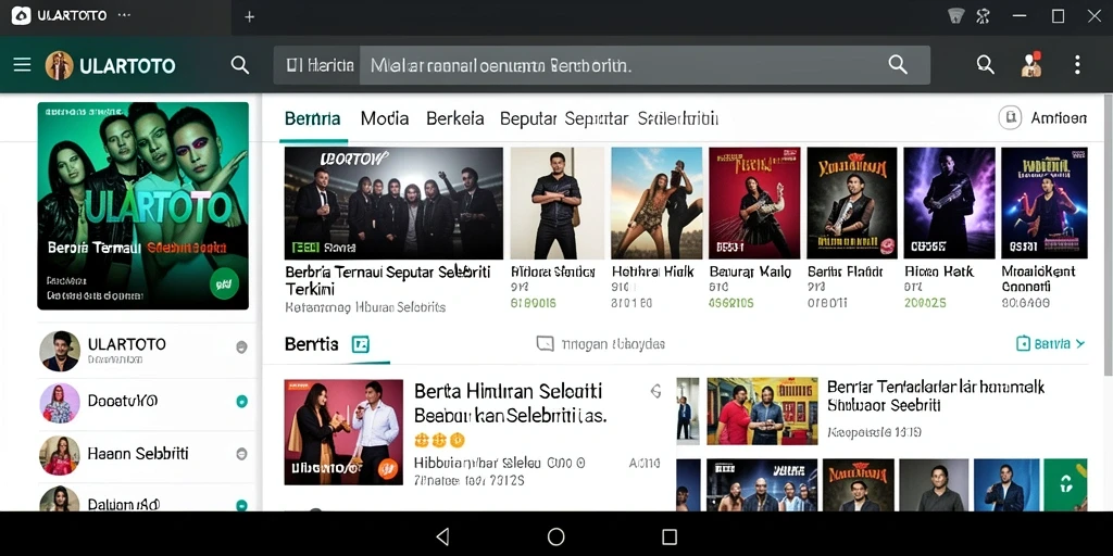 Tampilan antarmuka ULARTOTO dengan berita selebriti terbaru.