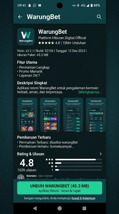 Panduan Unduh dan Instal APK warungbet di Android