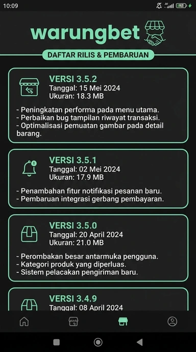 Riwayat Versi Aplikasi warungbet untuk Pengguna Android